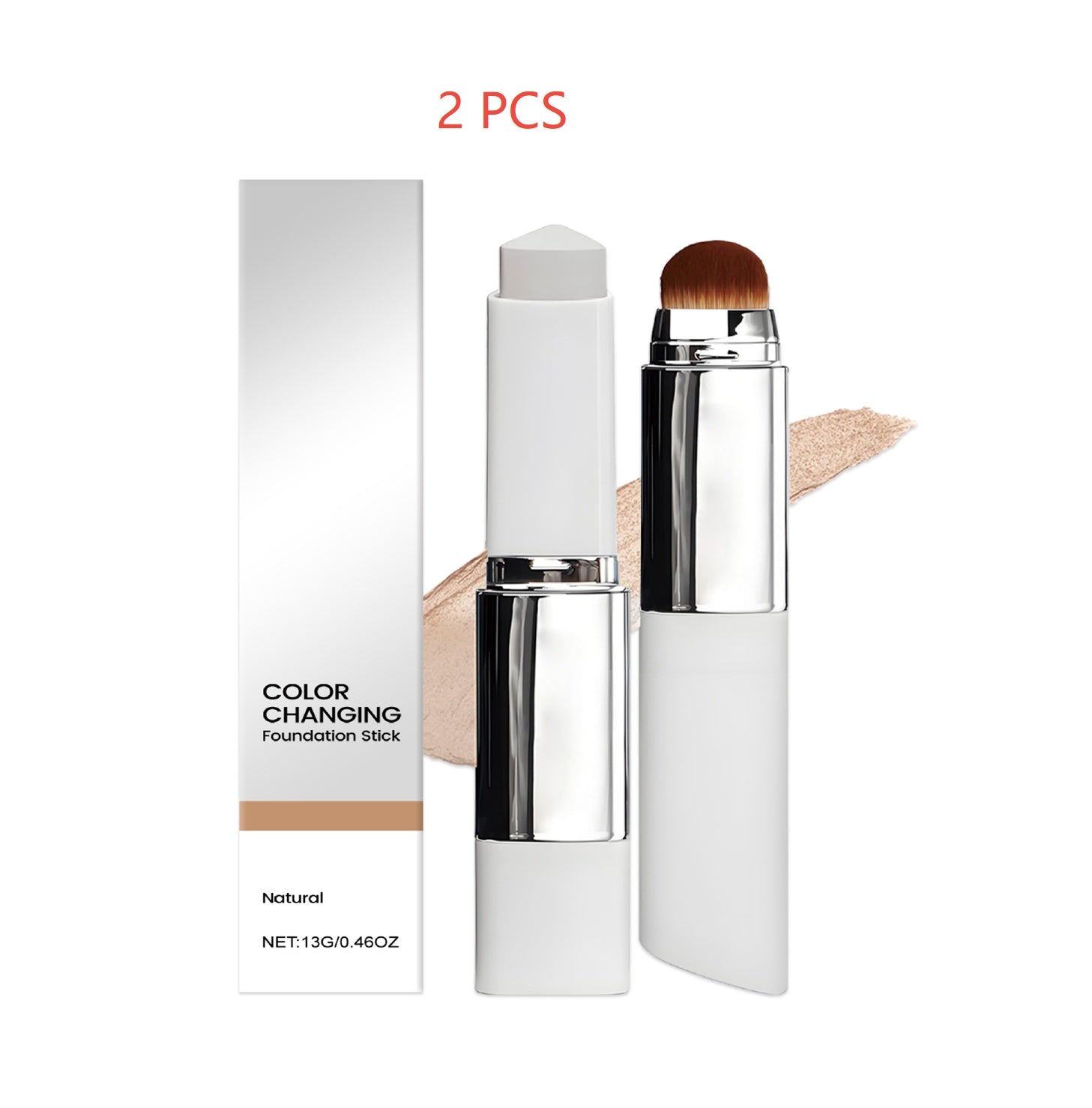 2-in-1 Color-Changing Foundation Stick Clear And Non-stuck Powder Daily External Foundation