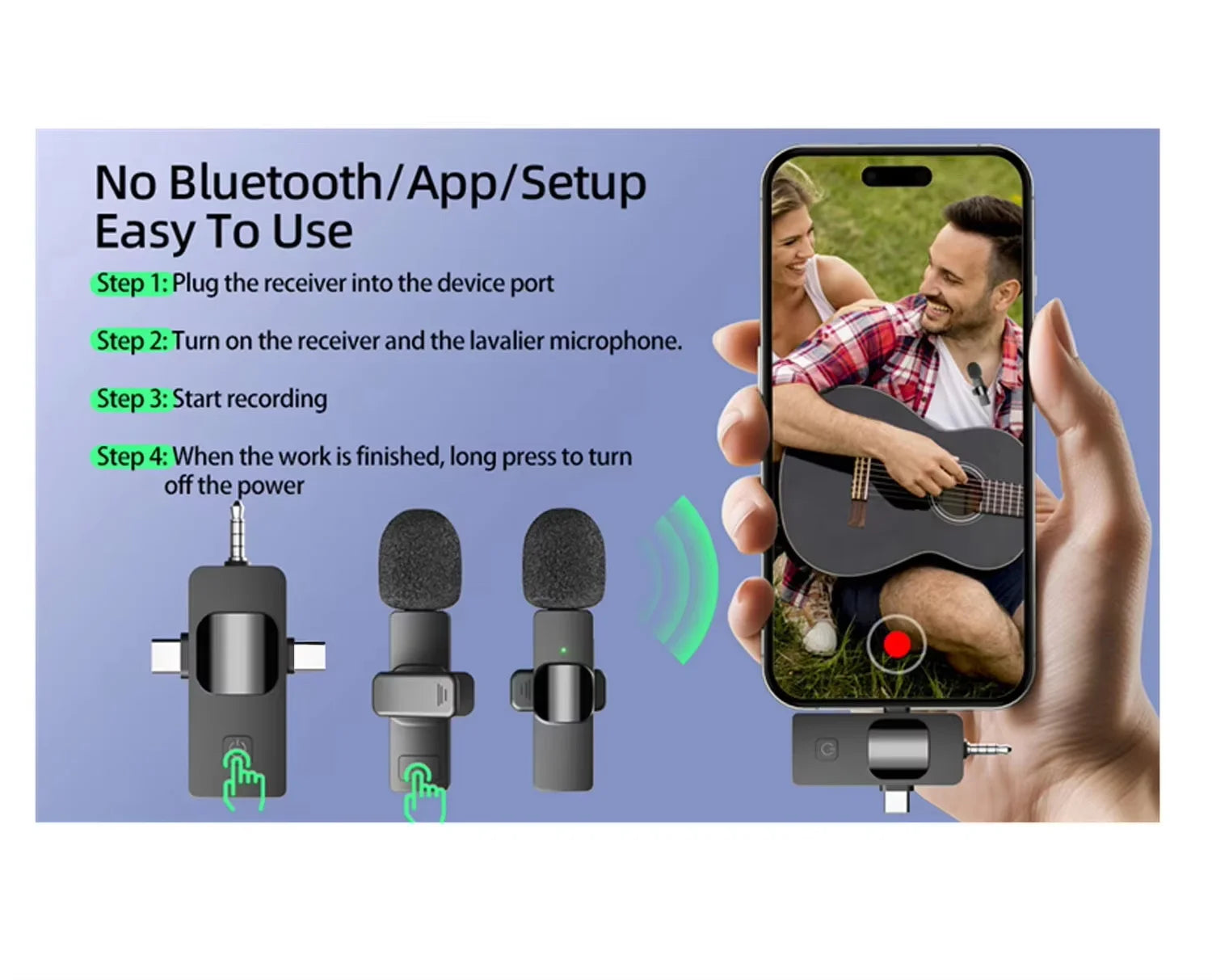 The K15 Microphone Supports Mute Reverb Headphone Monitoring Functions And Can be Connected to two Microphones at the Same Time