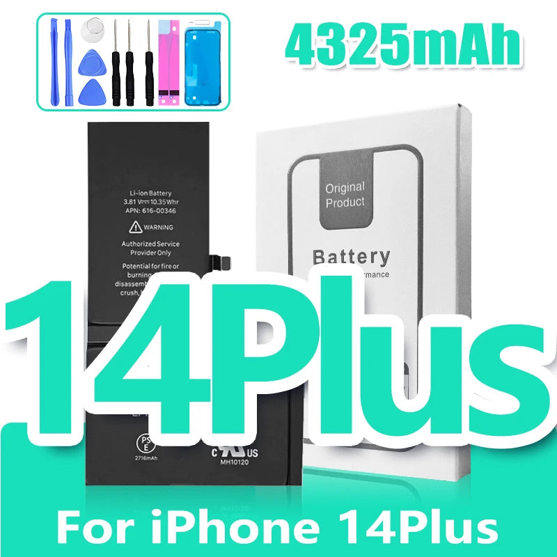 0 Cycle High Capacity Battery For iPhone 11 11Pro 12Pro 12 13 14 13Pro 14Pro Max Mini Phone Bateria + Free Tool Kit
