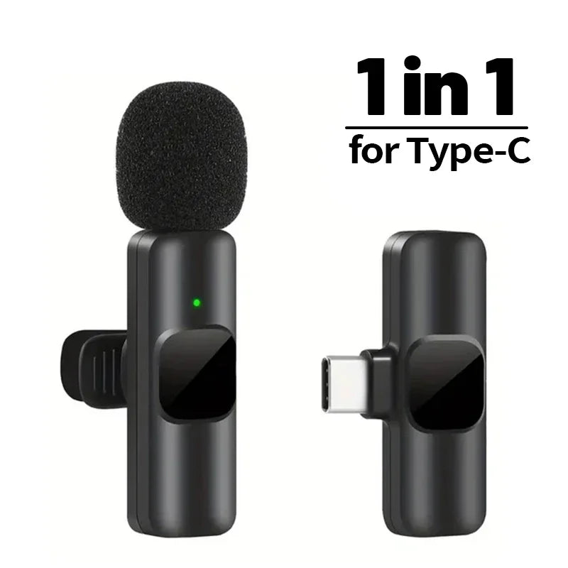 Wireless Lavalier Microphone Mini Portable Noise Reduction For Live Broadcast Gaming Audio Video Recording For Iphone Android